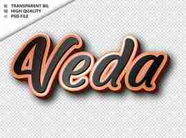 PSD veda typography text bronze black psd transparent