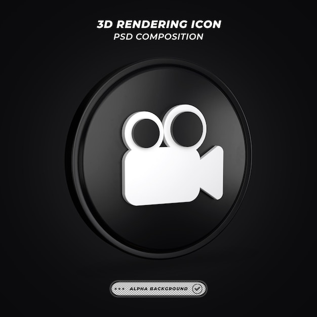 PSD vedio camera symboolpictogram in 3d-rendering