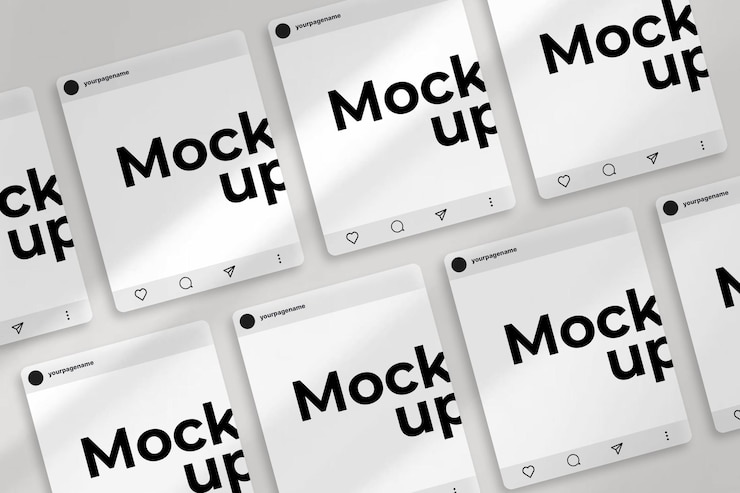 PSD veel instagram-berichten realistische mockup