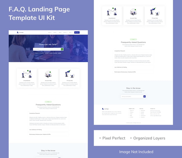 Veelgestelde vragen bestemmingspaginasjabloon ui kit