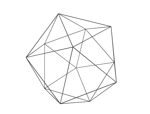 Veelhoekige mesh wireframe abstracte 3D-vorm