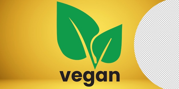 PSD emblema vegano ottimo design vegano su sfondo trasparente sfondo del simbolo del logo