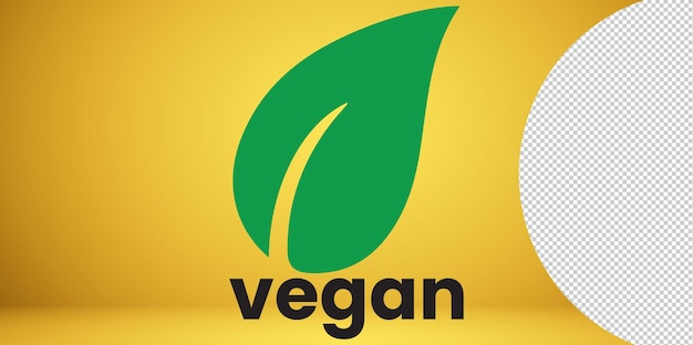 PSD emblema vegano ottimo design vegano su sfondo trasparente sfondo del simbolo del logo