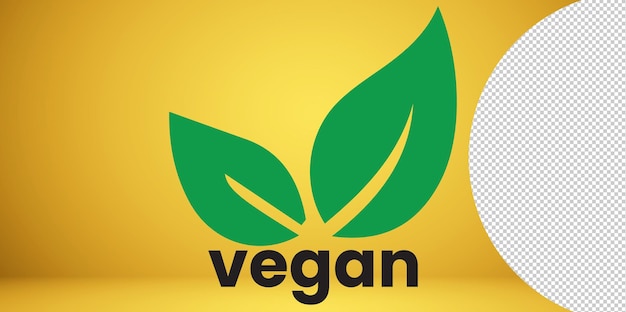 PSD emblema vegano ottimo design vegano su sfondo trasparente sfondo del simbolo del logo