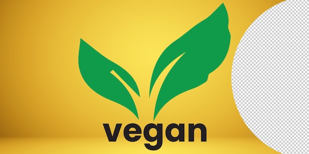 PSD emblema vegano ottimo design vegano su sfondo trasparente sfondo del simbolo del logo