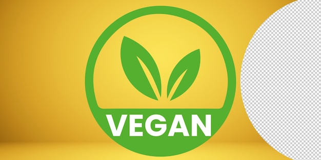 Emblema vegano ottimo design vegano su sfondo trasparente sfondo del simbolo del logo