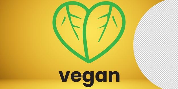 PSD emblema vegano ottimo design vegano su sfondo trasparente sfondo del simbolo del logo