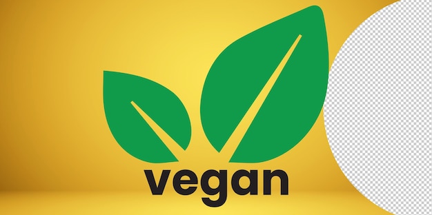 PSD emblema vegano ottimo design vegano su sfondo trasparente sfondo del simbolo del logo