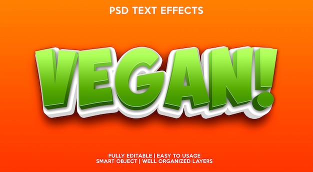 Vegan text effect modern