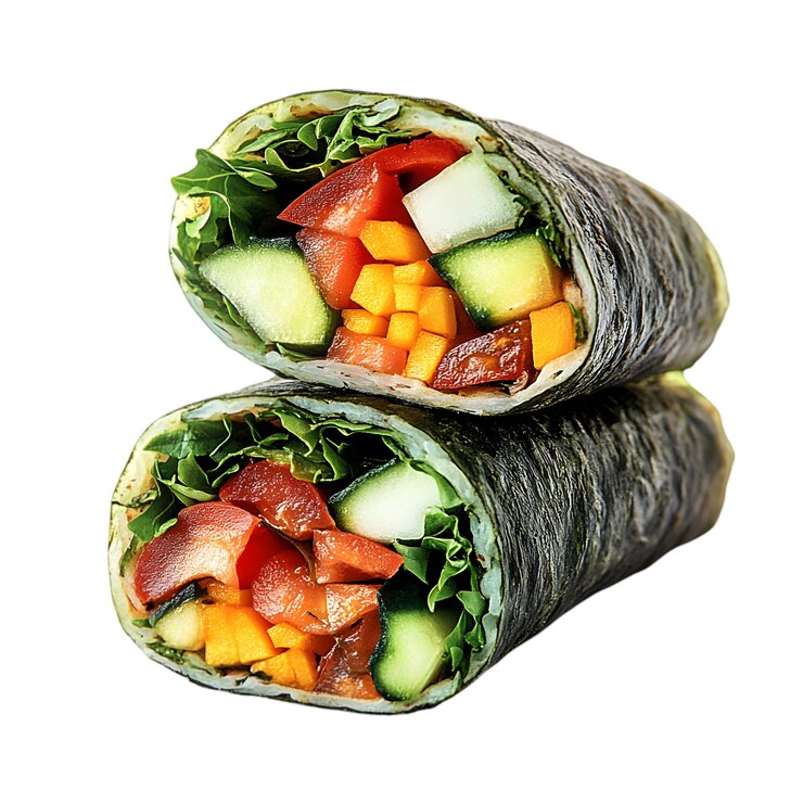 PSD vegan vegetable seaweed wrap
