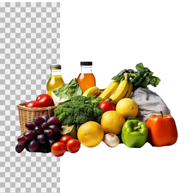 PSD vegetable composition transparent background