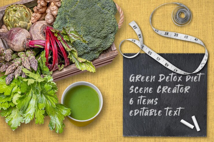 PSD vegetable detox diet scene creator