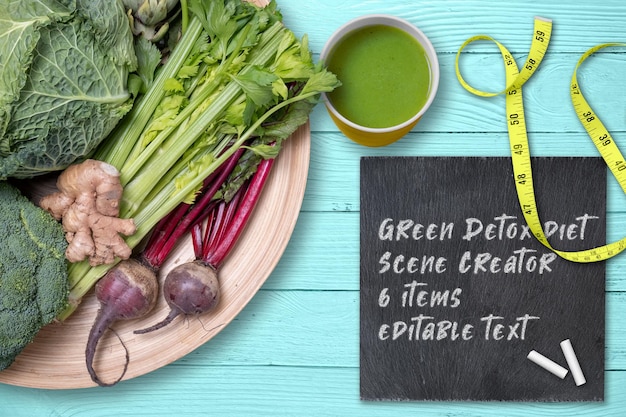 PSD vegetable detox diet scene creator