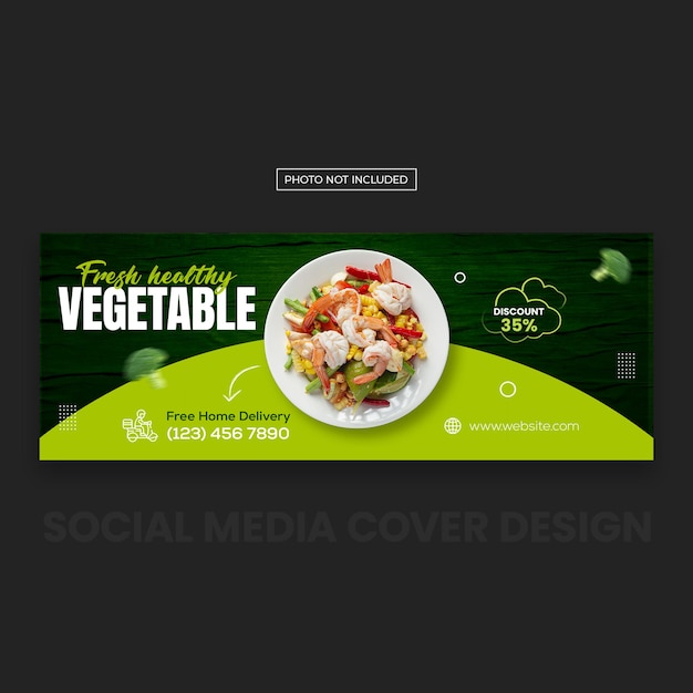 PSD vegetable facebook cover and social media banner template design