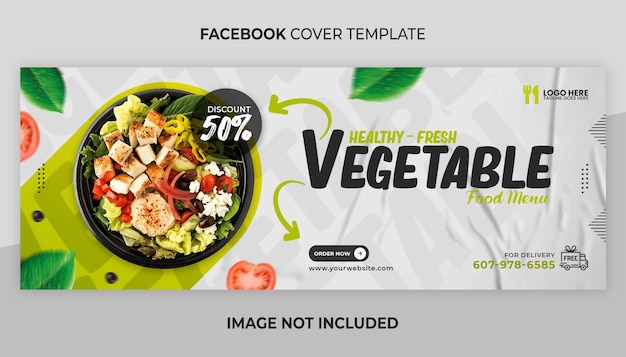 Modello di copertina facebook per alimenti vegetali