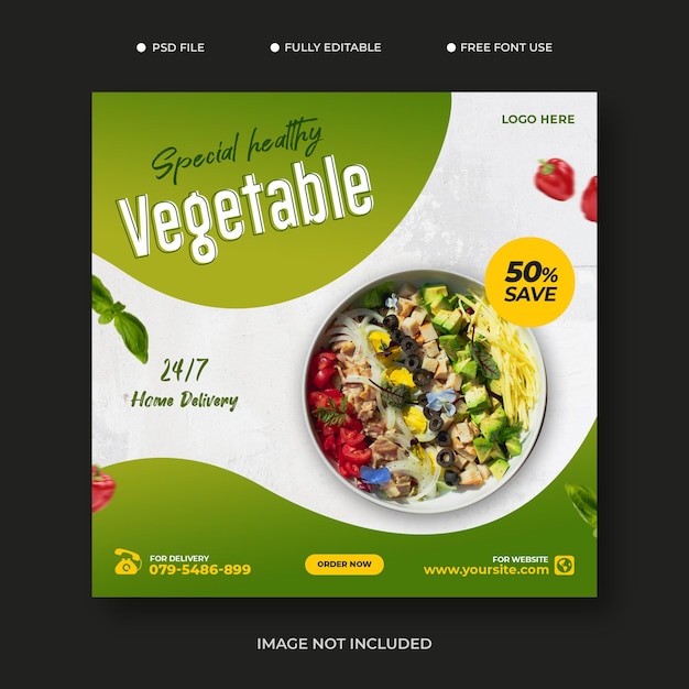 vegetable food recipe promotion facebook instagram social media post