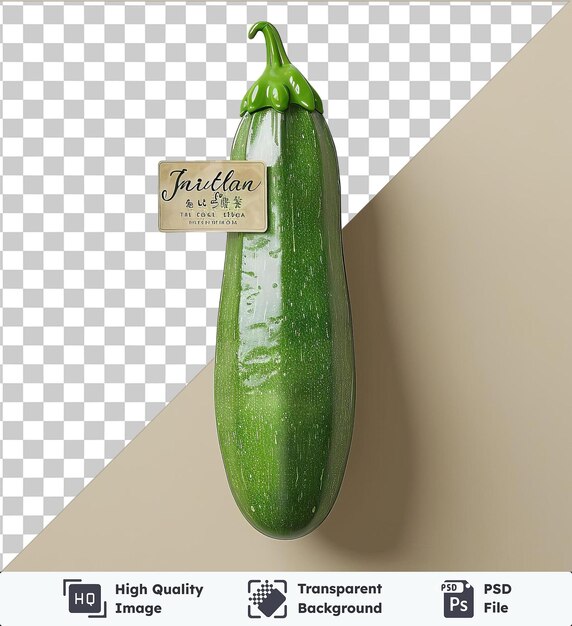 PSD vegetable nikujaga a green vegetable is displayed on a white wall next to a white sign with the text cucumber cucumber cucumber cu