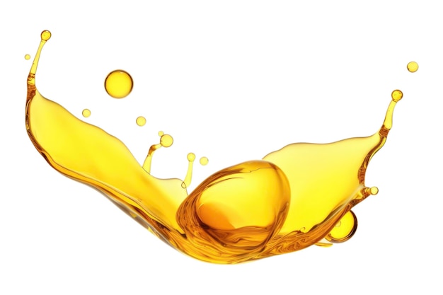 PSD vegetable oil splash isolated on white background