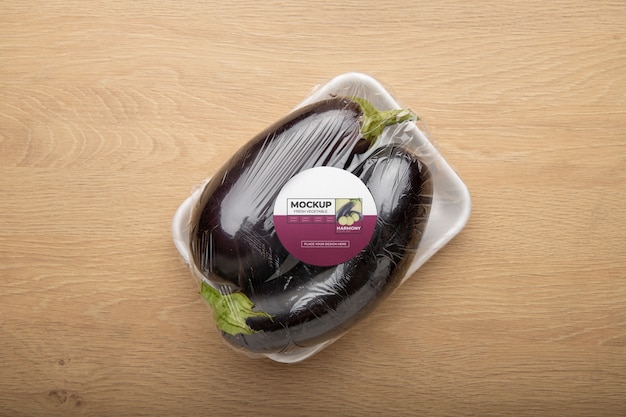 Vegetable plastic package mockup