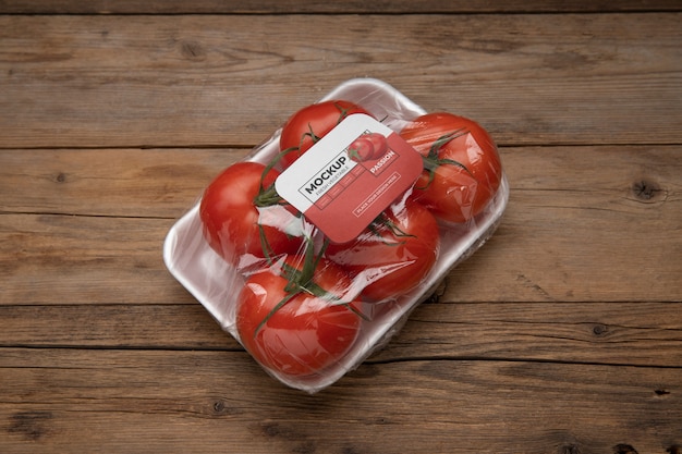 PSD vegetable plastic package mockup