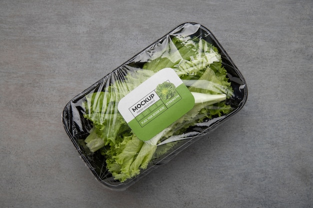 PSD vegetable plastic package mockup