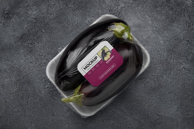 Vegetable plastic package mockup