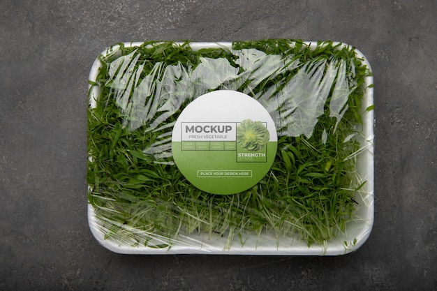 PSD vegetable plastic package mockup