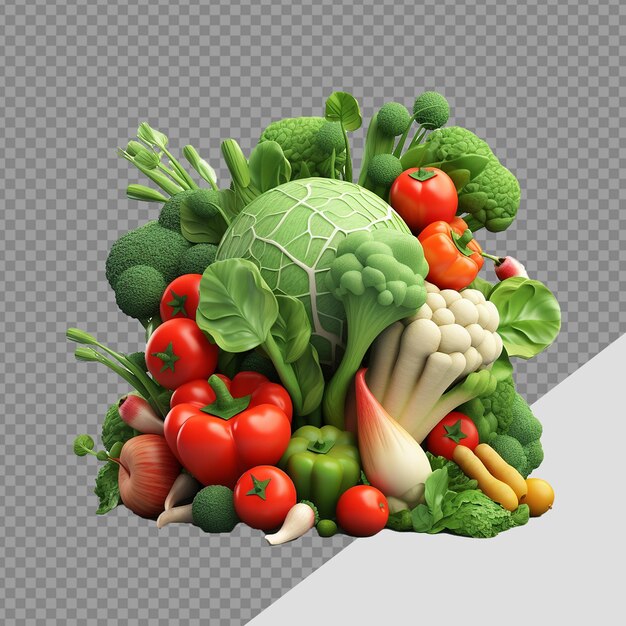 PSD 透明な背景に隔離された野菜のpng.