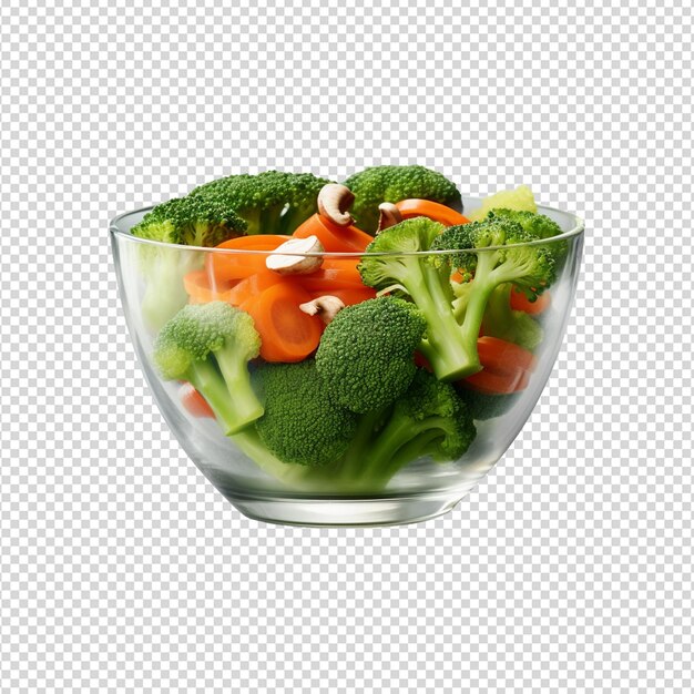 PSD vegetable salad isolated on white