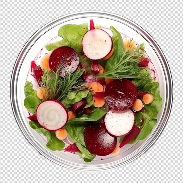 PSD vegetable salad isolated on white