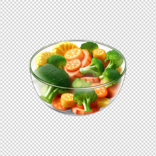 PSD vegetable salad isolated on white