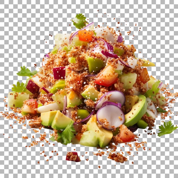 PSD vegetable salad on transparent background