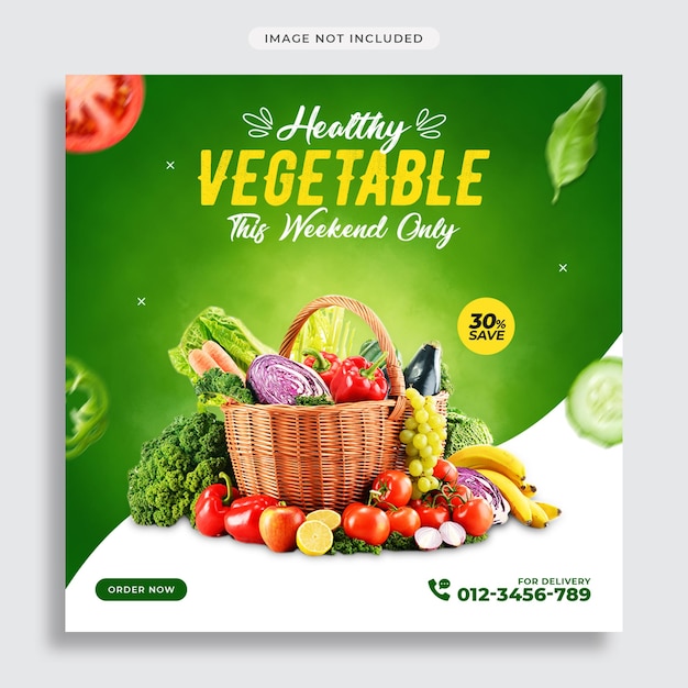 Vegetable social media promotion and instagram post template