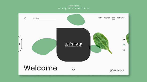 PSD vegetables concept landing page template