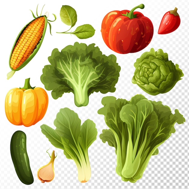 PSD vegetables isolated illustration