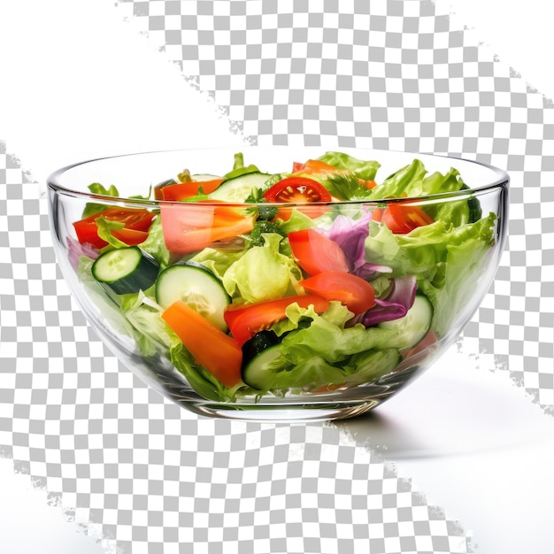 PSD vegetables salad bowl on transparent background