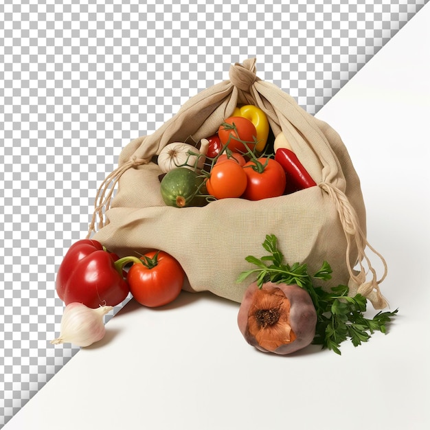 PSD vegetarian groceries isolated on transparent background