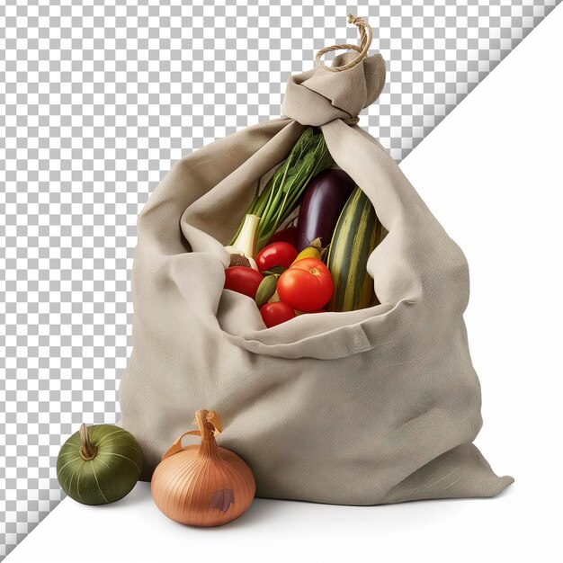 PSD vegetarian groceries isolated on transparent background