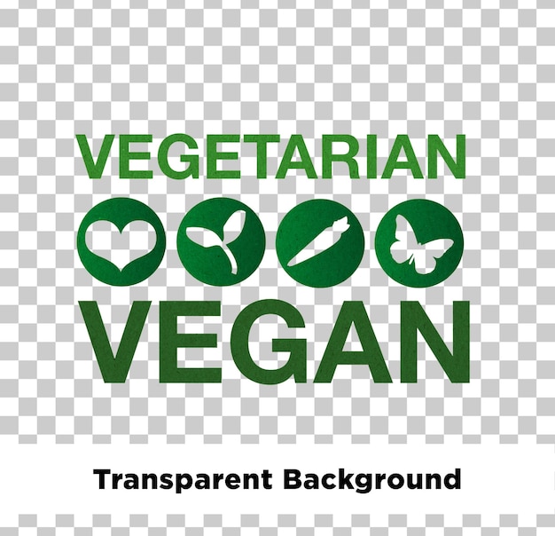 Vegetarisch veganistisch logo symbool doorzichtige achtergrond