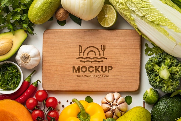 Veggie boom cutting board mockup