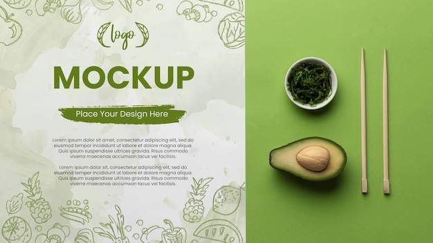 Mockup del menu del boom vegetariano