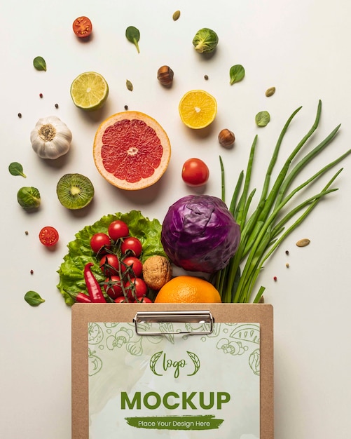 PSD mockup del menu del boom vegetariano