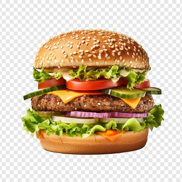 PSD veggie burger isolated on transparent background