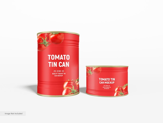 Mockup di imballaggio per barattoli di latta vegetale