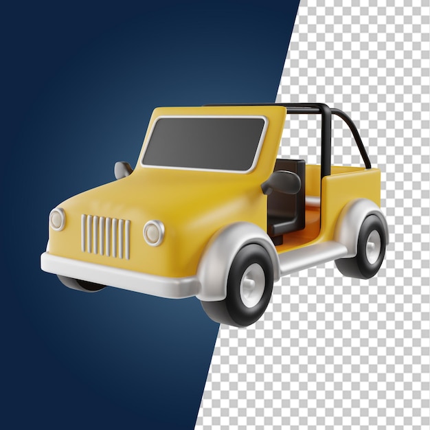 Vehicle 3d icons render clipart