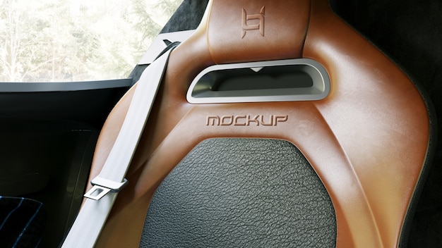 vehicle logo mock-up inside car