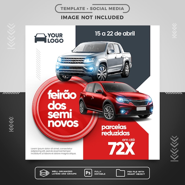 Vehicle sales social media feed template