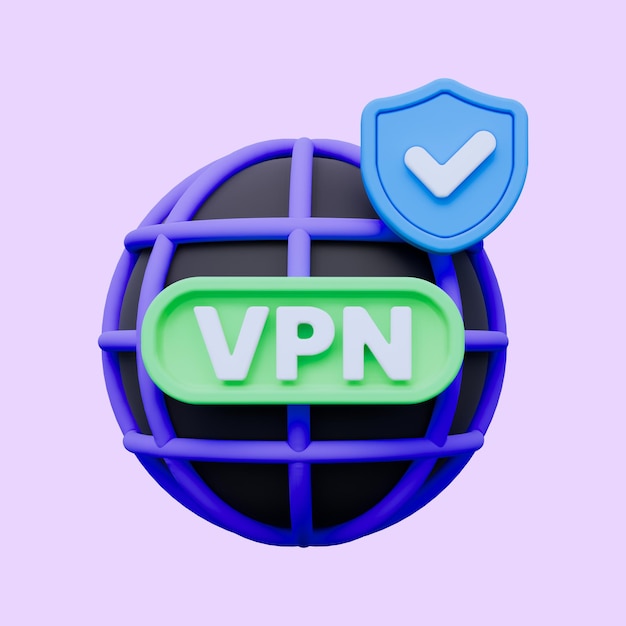 PSD veilige vpn 3d icoon