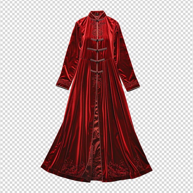 PSD velvet ao dai isolated on transparent background png