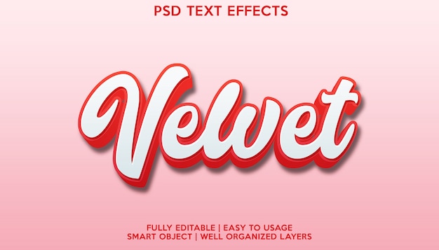 PSD velvet teksteffect sjabloon